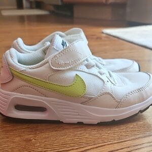 Nike Kids White and Lime Sneakers